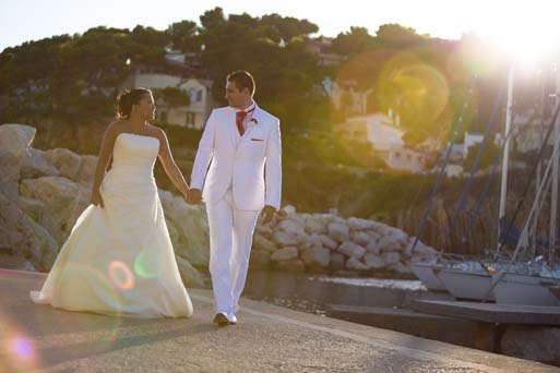 Promenade des mariés sur le port